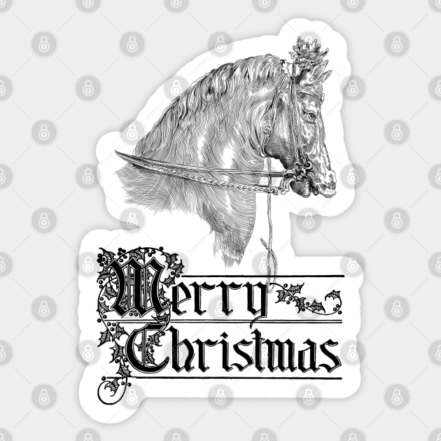 Merry Christmas with Dressage Horse Sticker by Biophilia